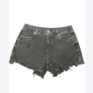 🖤 Aerie Black Distressed Denim Shorts
Size XS